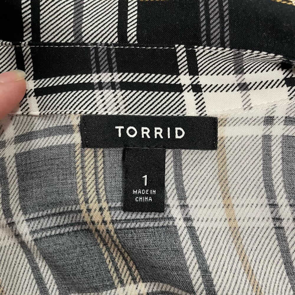 Torrid Plaid Challis Maxi Shirt Style Kimono Duster Size 1X - Picture 4 of 6